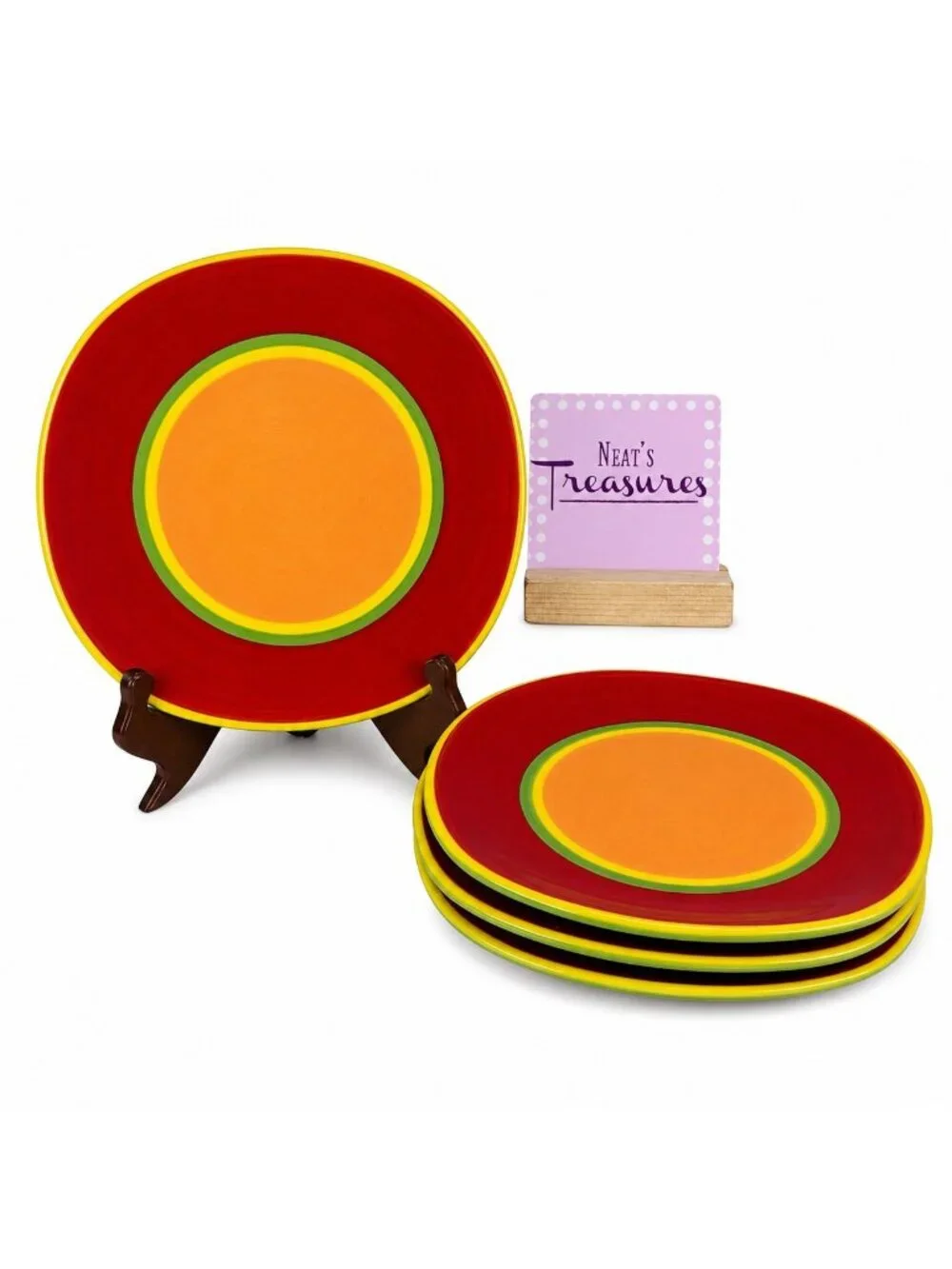 Dansk CARIBE ARUBA ORANGE & Red Green Yellow Rings 8 3/4